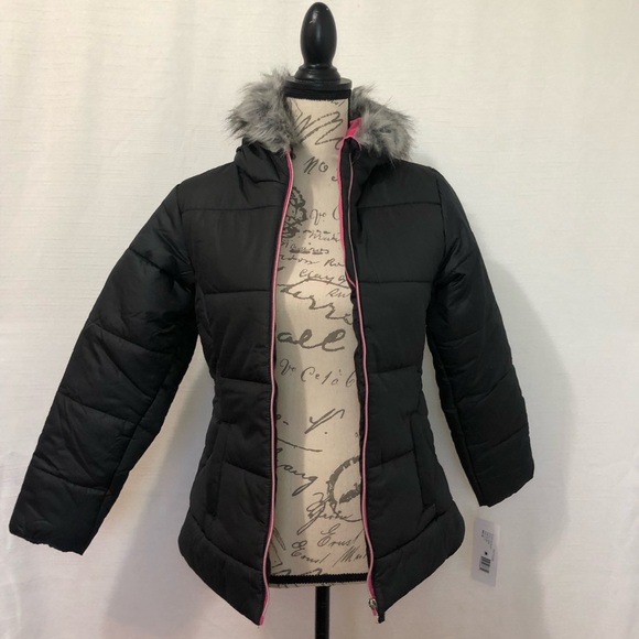 R 1881 Girls Jacket X- Large Black Pink - Picture 3 of 12